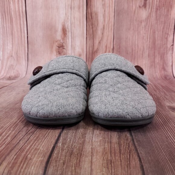 Vionic Carlin Womens Size 6 Gray Quilted Fleece Lined Slip On Slippers Mules - Picture 5 of 15